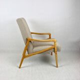 Czech Model Armchair in Beige Boucle attributed to Jiri Jiroutek, 1970s