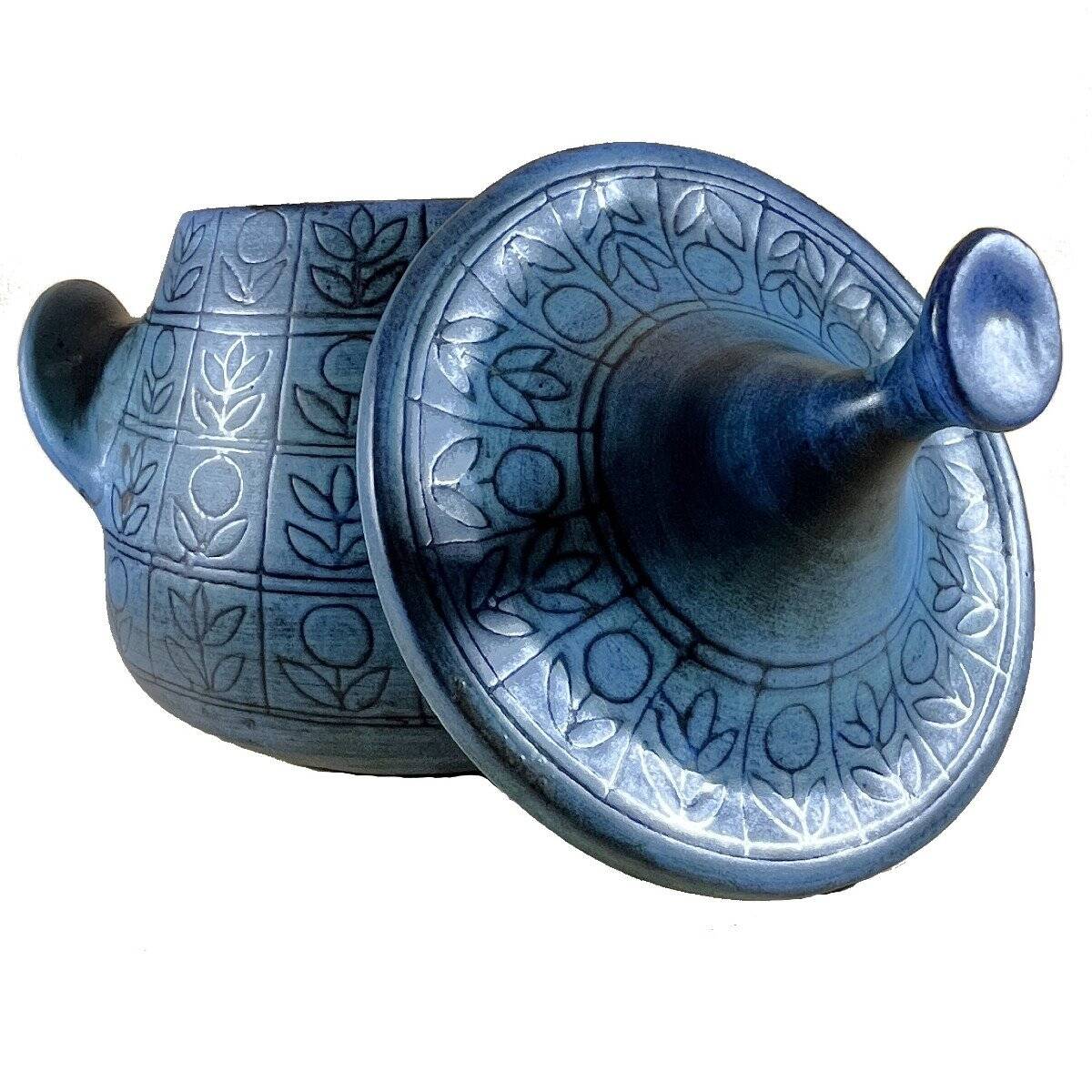 Jean De Lespinasse - Large soup tureen/ceramic container in blue - 1950s/1960s
