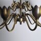 Fog & Mørup 18-Arm Brass and Opaline Glass Tulip Chandelier