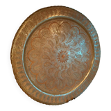 Oriental silver-plated copper tray