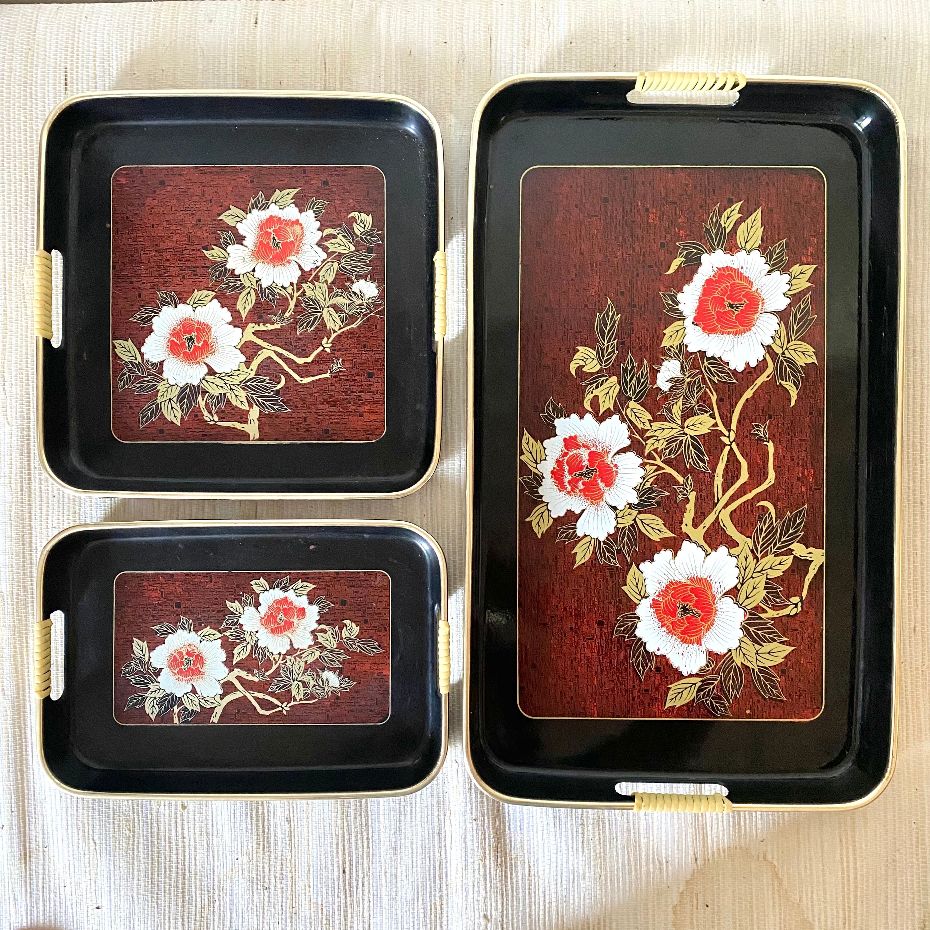Japanese lacquered wood tops, 80s