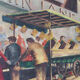 'market day' - scène de rue britannique - huile sur toile