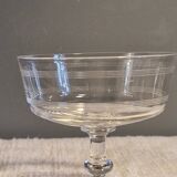 7 crystal champagne coupes from Baccarat - engraved with fillets