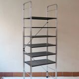 90s chrome metal bookcase shelf