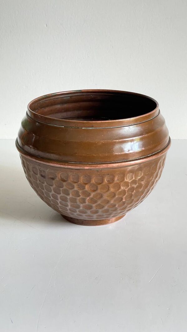 CACHE-POT par VILLEDIEU Cuivre à Patine Vintage