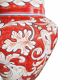 Lampe de style baroque / Céramiques siciliennes décorées / Décoration baroque sur fond rouge