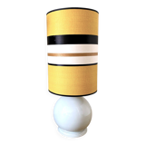 White porcelain lamp with a modern shade, 1970.