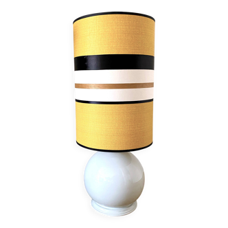 White porcelain lamp with a modern shade, 1970.