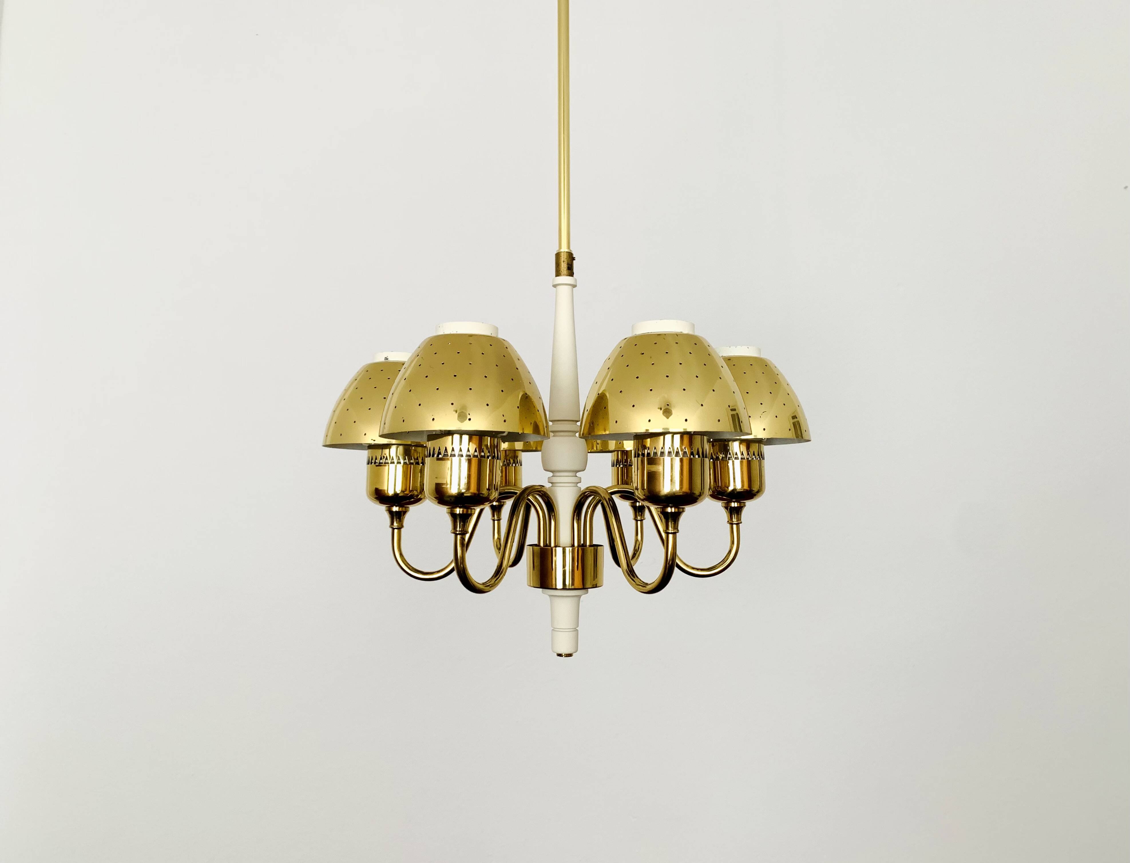 Chandelier en laiton par Hans Agne Jakobsson