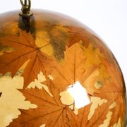 Rare, large 1970s Italian resin pendant lamp with embedded maple leaves