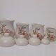 Series of 4 kitchen pots - floral motif