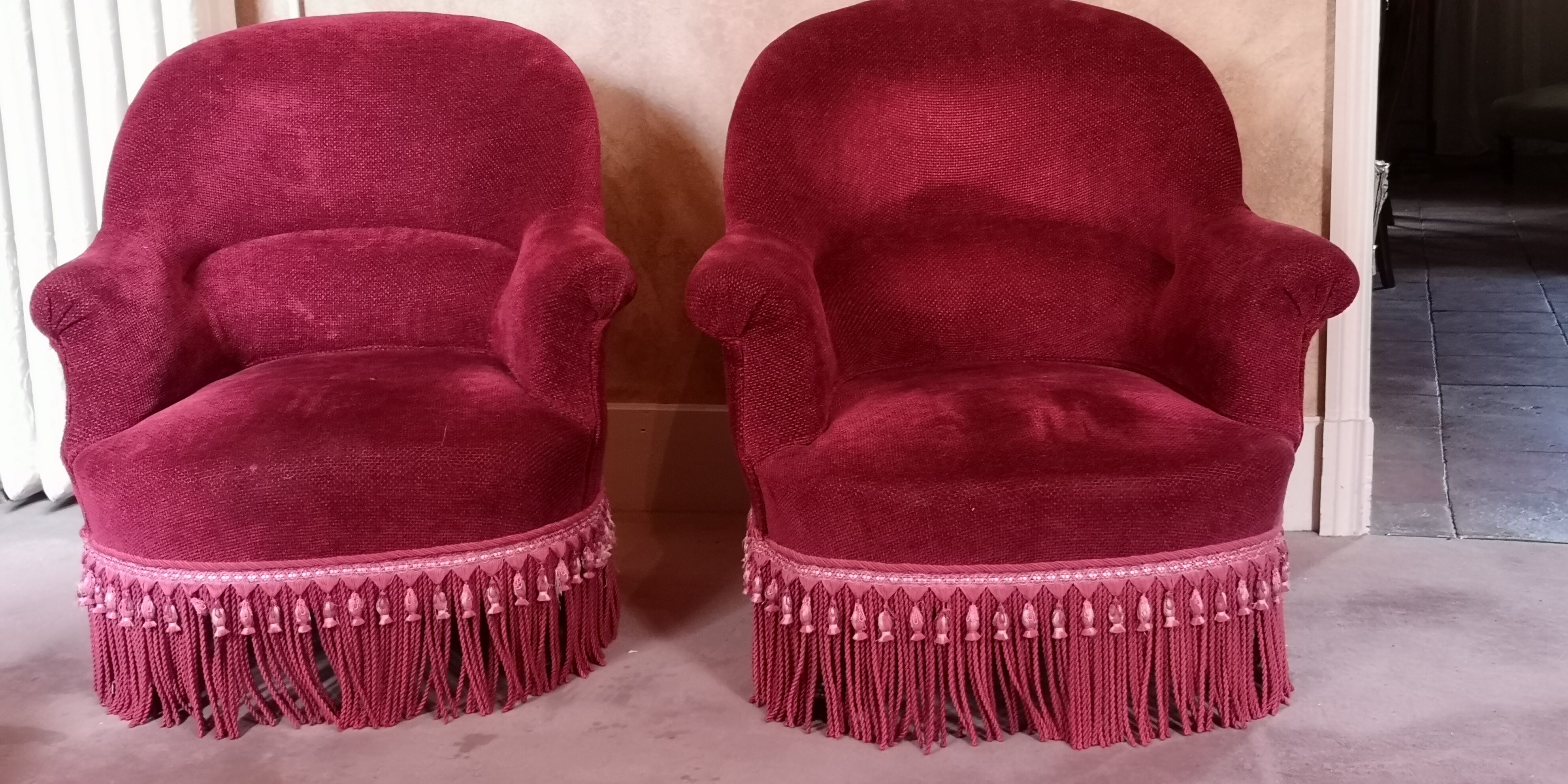 Pair of toad armchairs