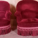 Paire de fauteuils crapaud