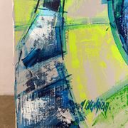 Abstract flowers, modern canvas signed by Myriam Guenaizia.