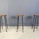 Tabourets de bar vintage en fer forgé français, années 1960 - lot de 3