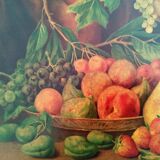 Chromolithograph Still Life Fruits Signed G. Falchetti