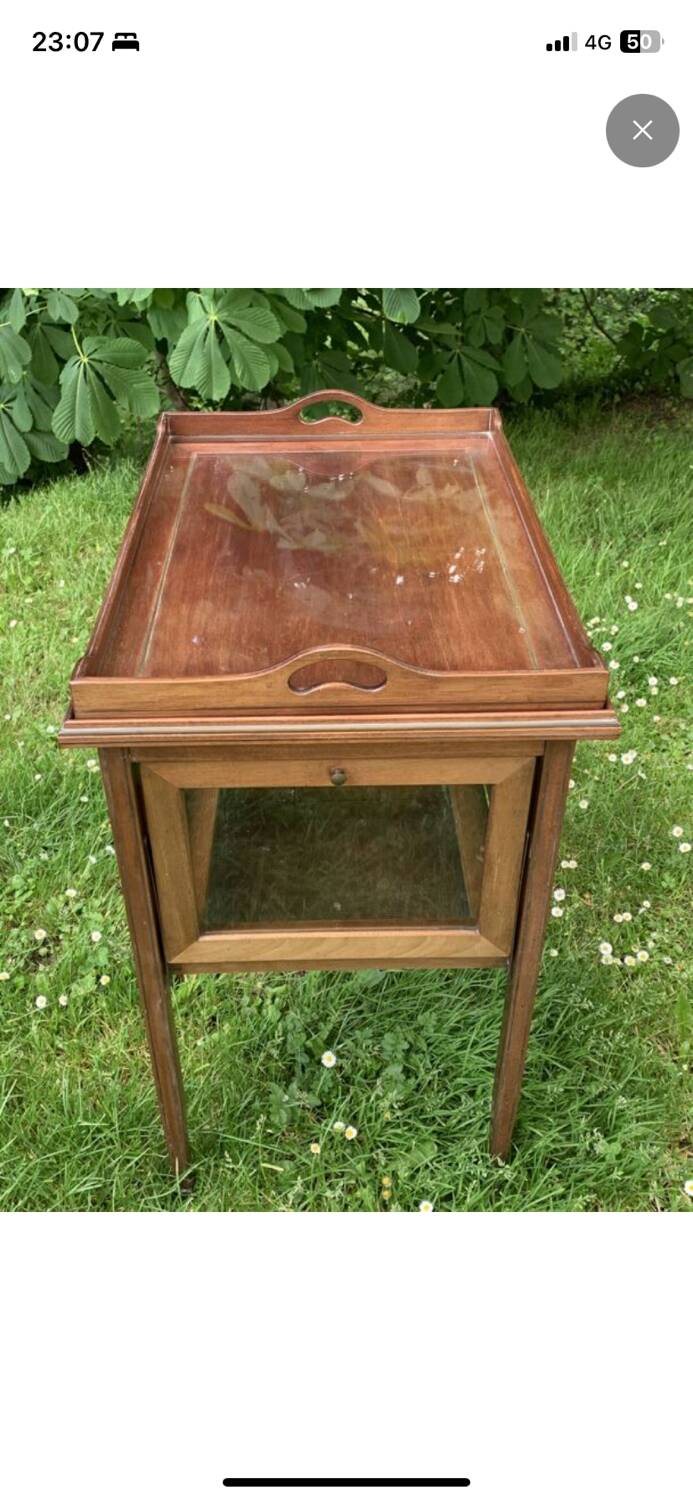 Glass tea table with its tray
