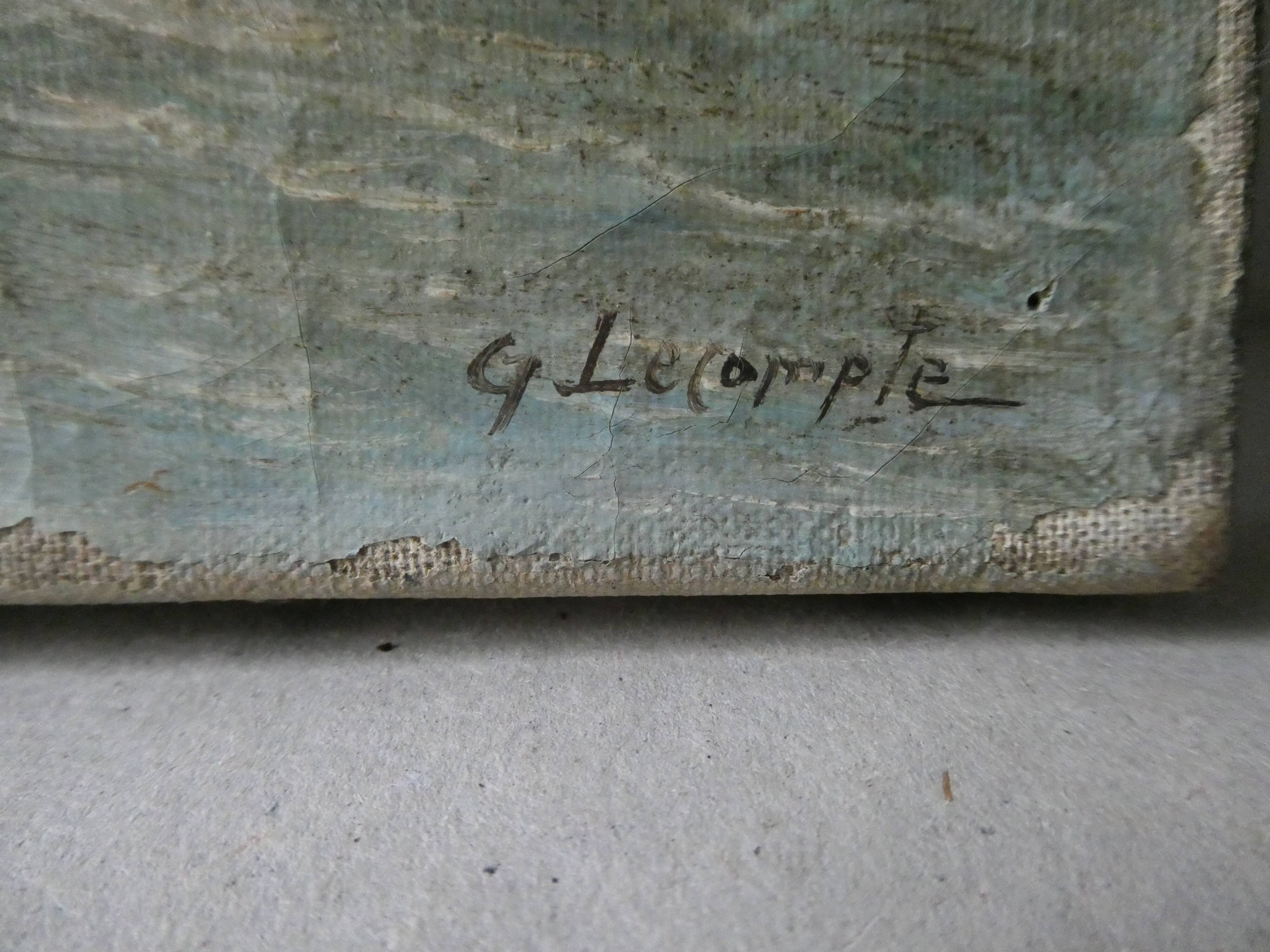 Tableau, huile sur toile paysage de montagne, signé