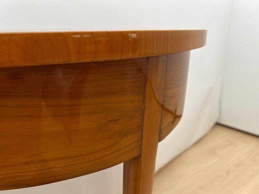 Biedermeier Demi-Lune Console Table in Cherry Wood, South Germany, 1820