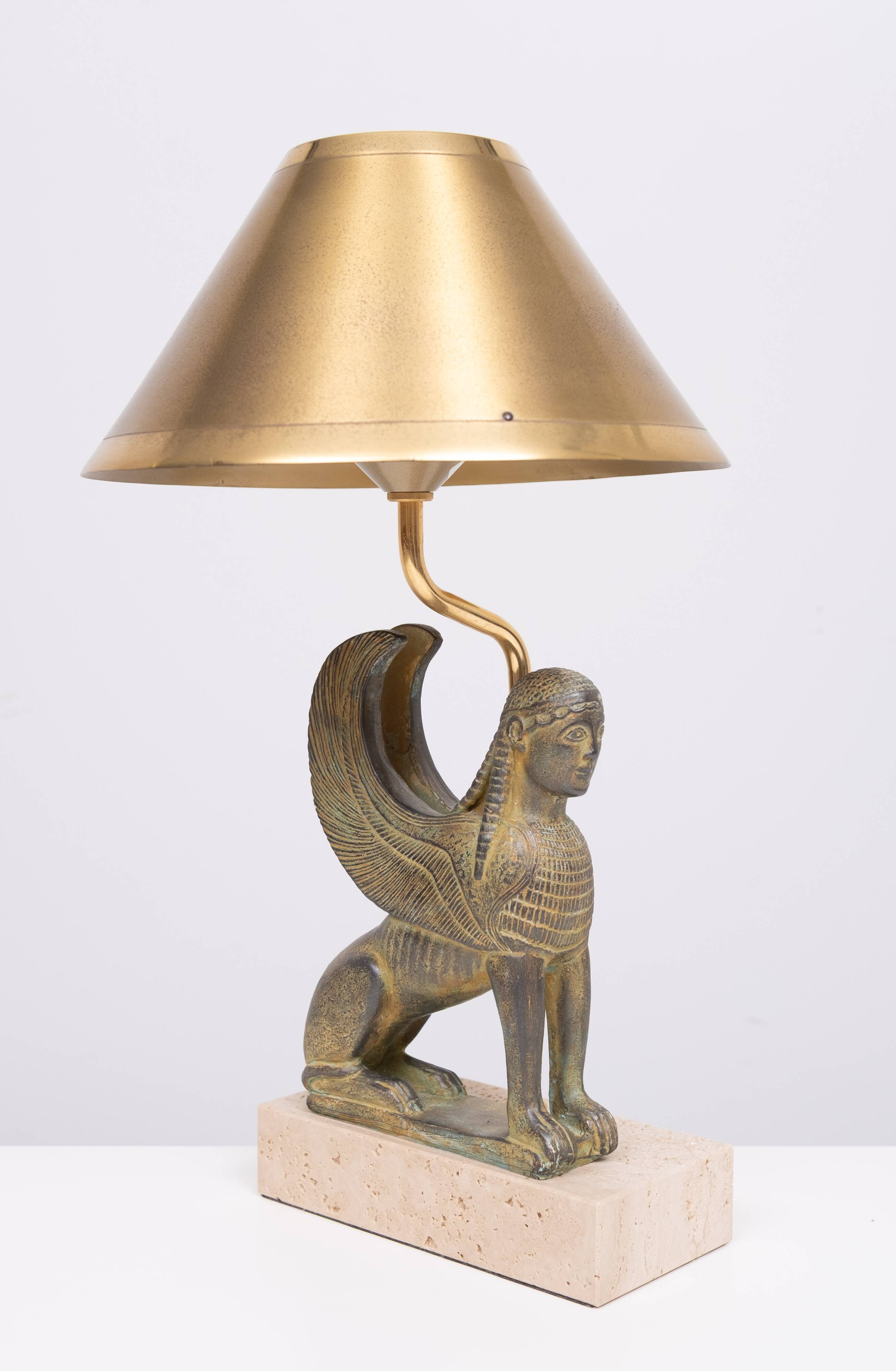 Maison Le Dauphin France, Exceptional Sphinx Table Lamp 1970s