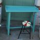 Console vintage vert menthe avec son tabouret