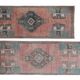 Set of 2 vintage handmade Turkish rugs 46x120 cm