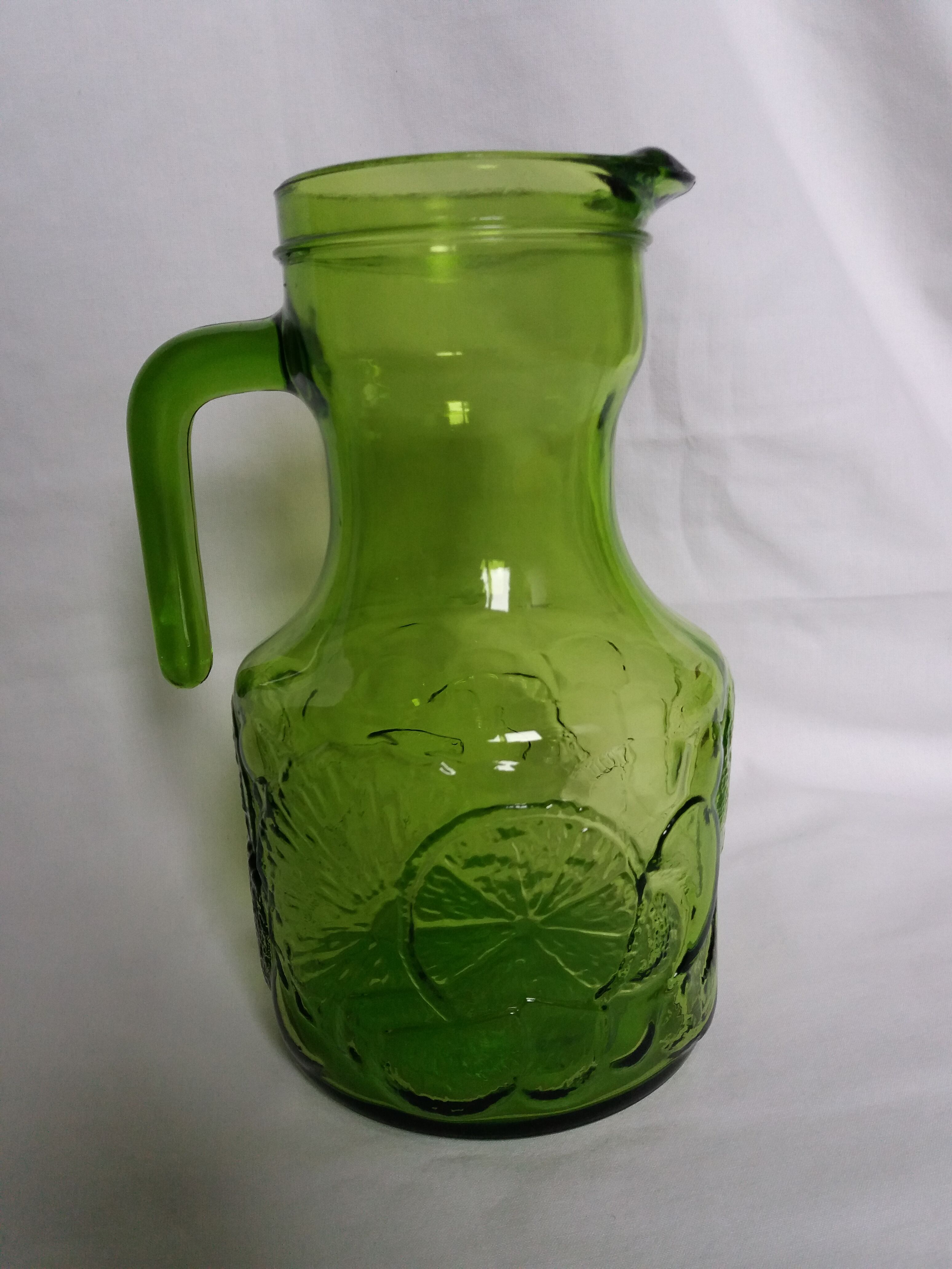 Italian orangeade carafe pitcher in green glass
