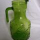 Pichet carafe à orangeade d'Italie en verre vert