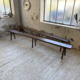 Paire de bancs de ferme en chêne massif 3m