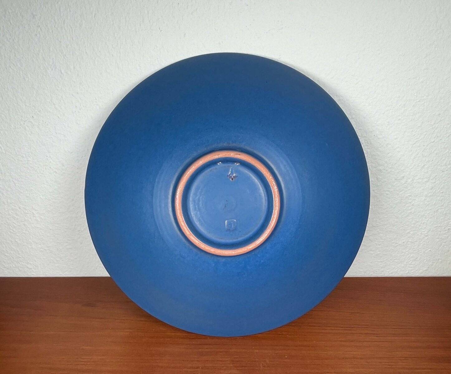 Large Mid-Century Modern German Studio Pottery Decorative Wall Plate by Eva Fritz-Lindner for Karlsruher Majolika, 1960s
