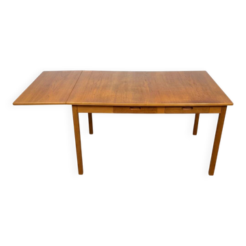 Table à manger scandinave vintage avec rallonge estampillée Garnas - Suède - années 60