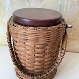 Wicker rattan ice bucket