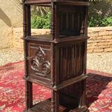 Gothic-style carved oak bedside