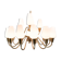 Lamp with arms of brass and glass, of Danish design from the 1950s