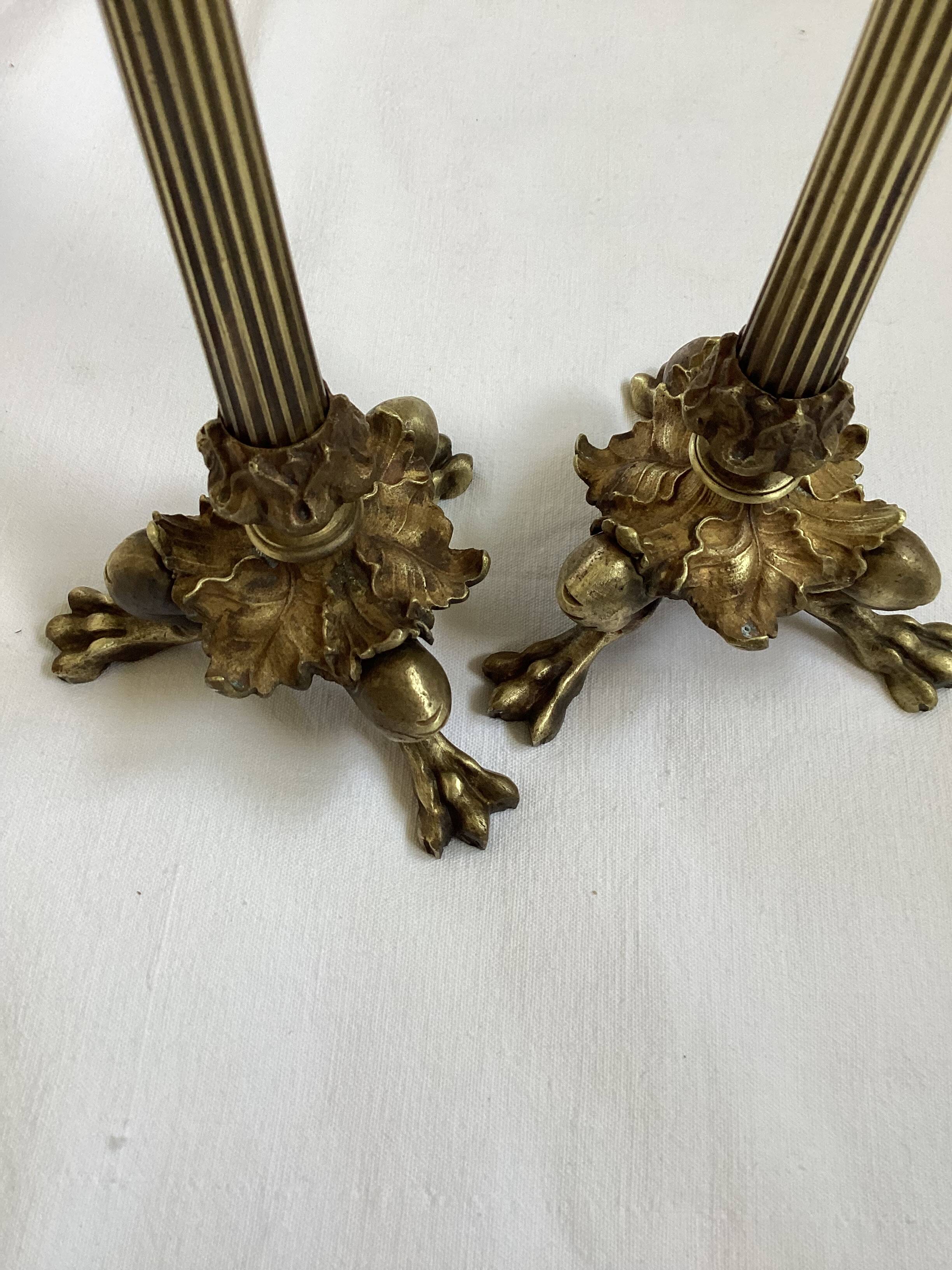 Old pair of bronze candlesticks