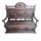 Banquette-coffre ancienne style Henri II / Néo-Renaissance en bois sculpté