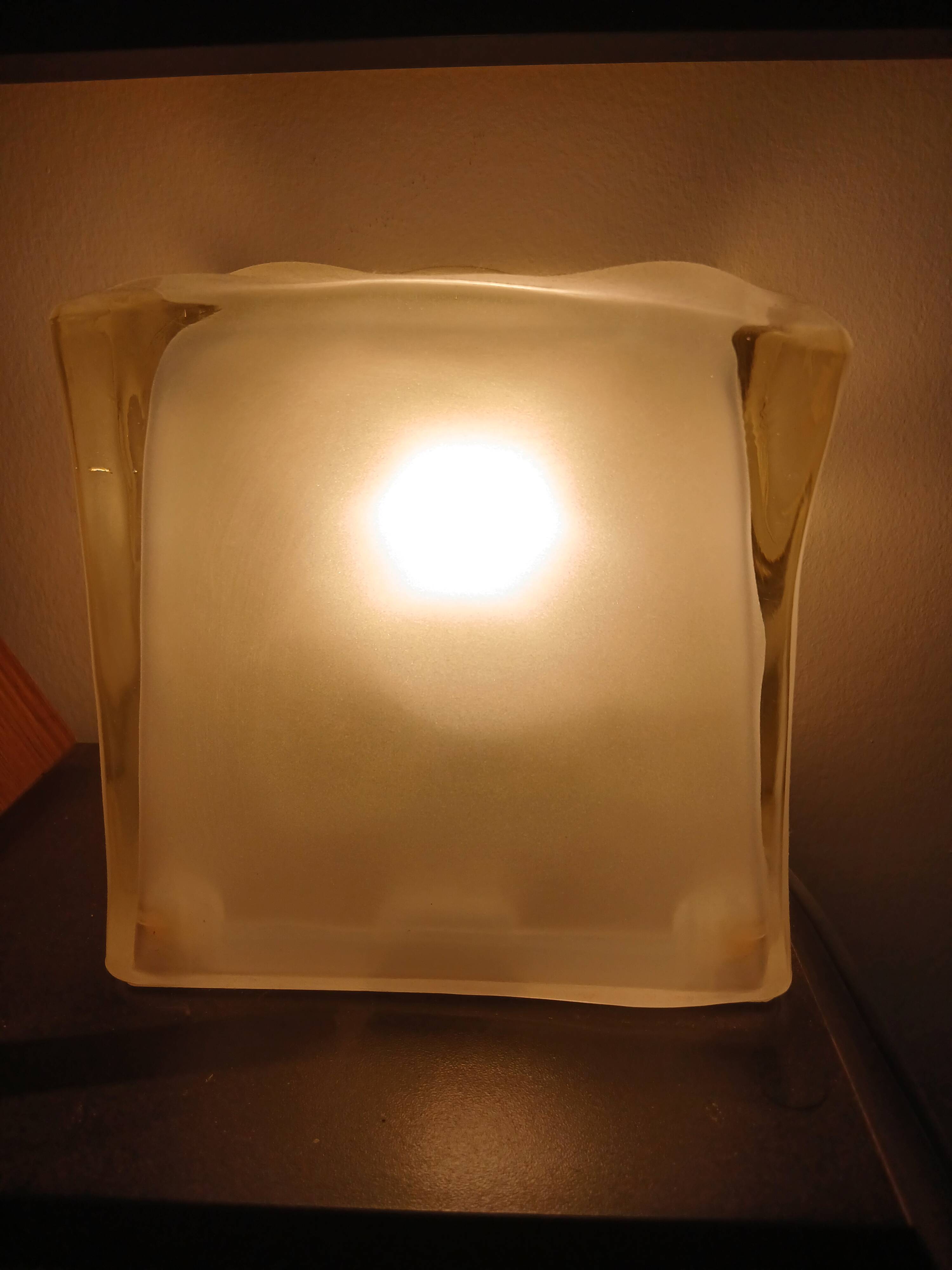 "Iviken" thick glass collector ice cube table lamp from Ikea