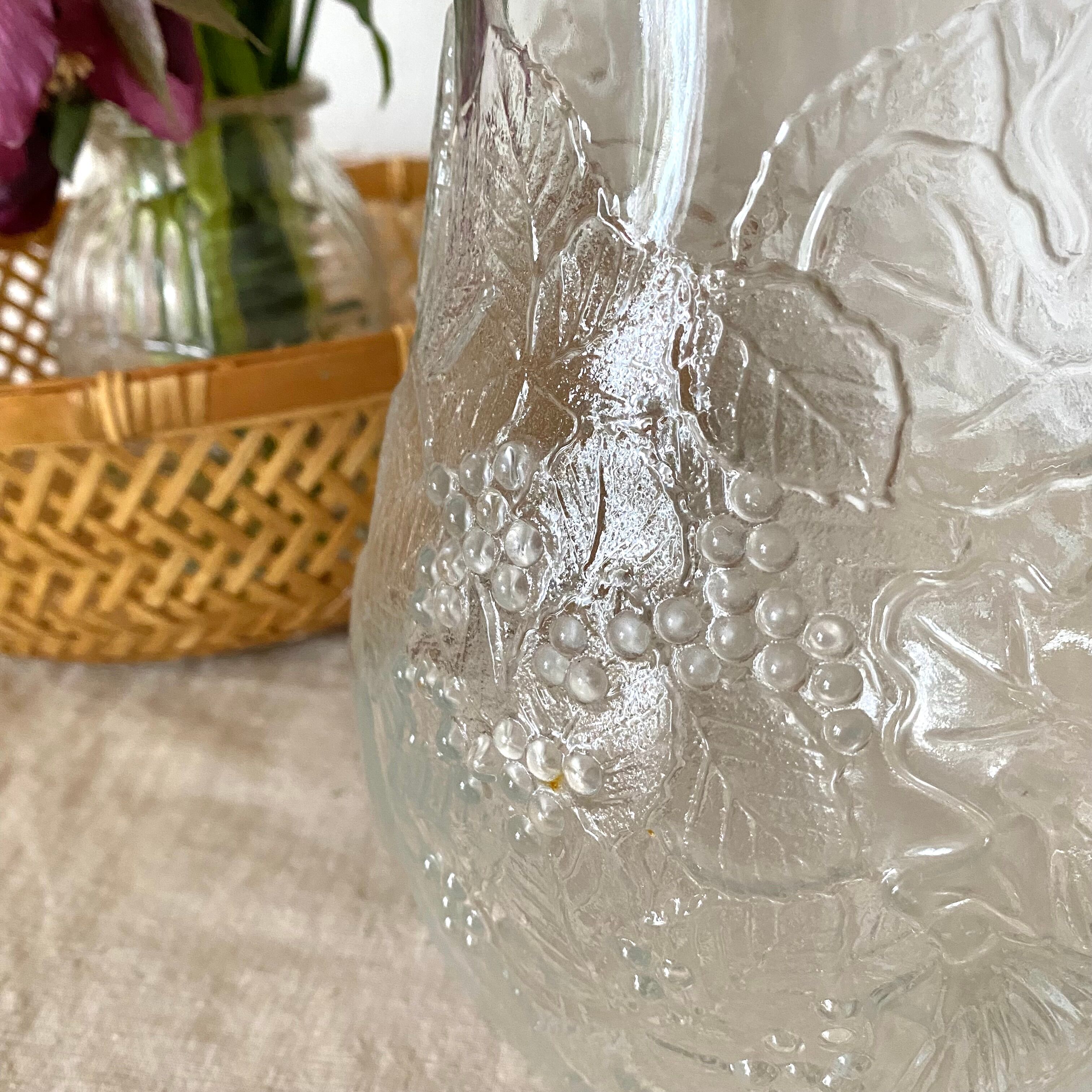 Vintage clear glass pitcher Italy
