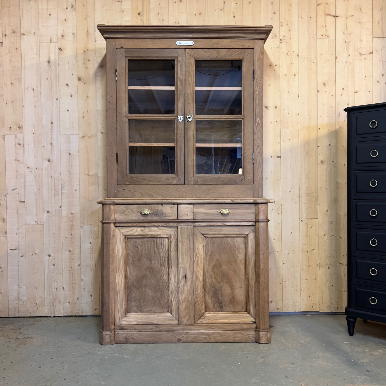 Two-part buffet in raw oak