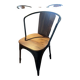4 chaises en métal noir et bois