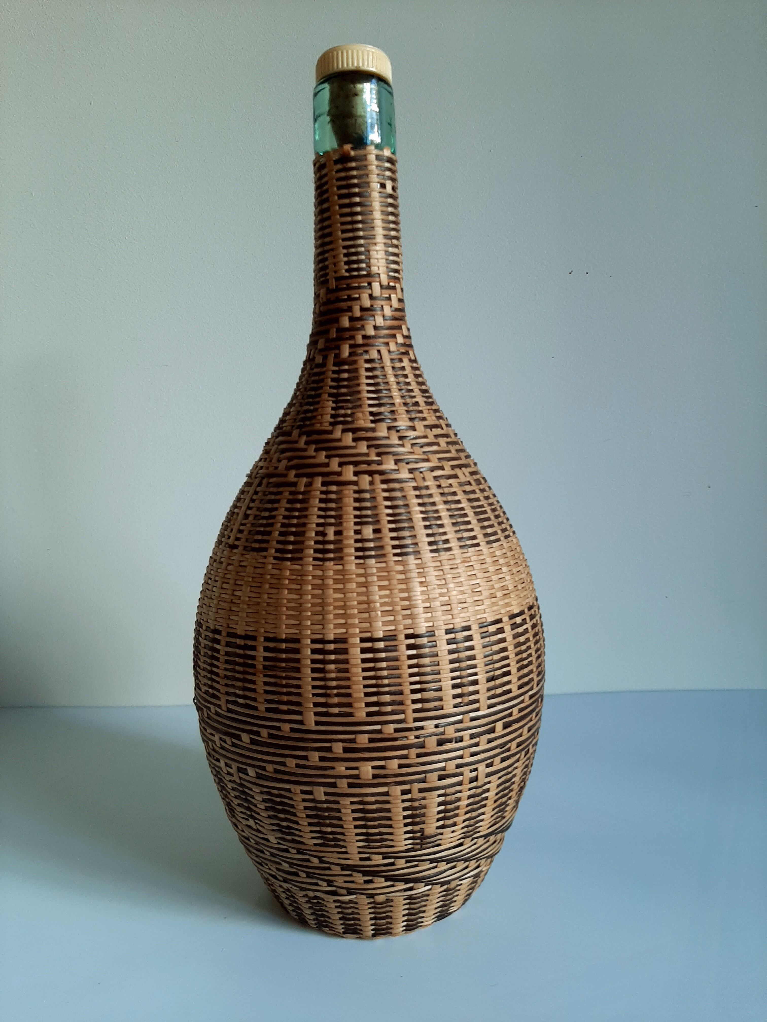 Wicker rattan bottle