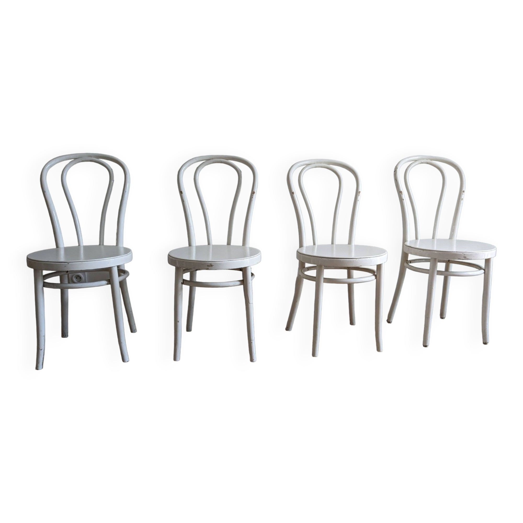 Set of 4 vintage shabby chic bistro chairs