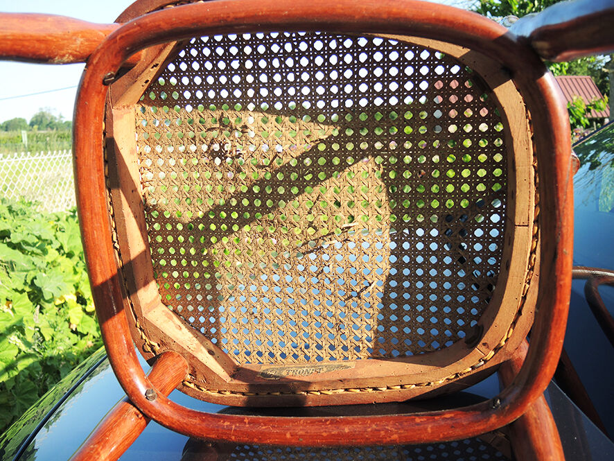 3 old bistro chairs cans thonet