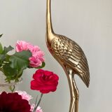 XXL vintage brass heron