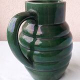Green ceramic pitcher