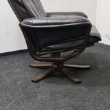 Vintage leather reclining swivel chair