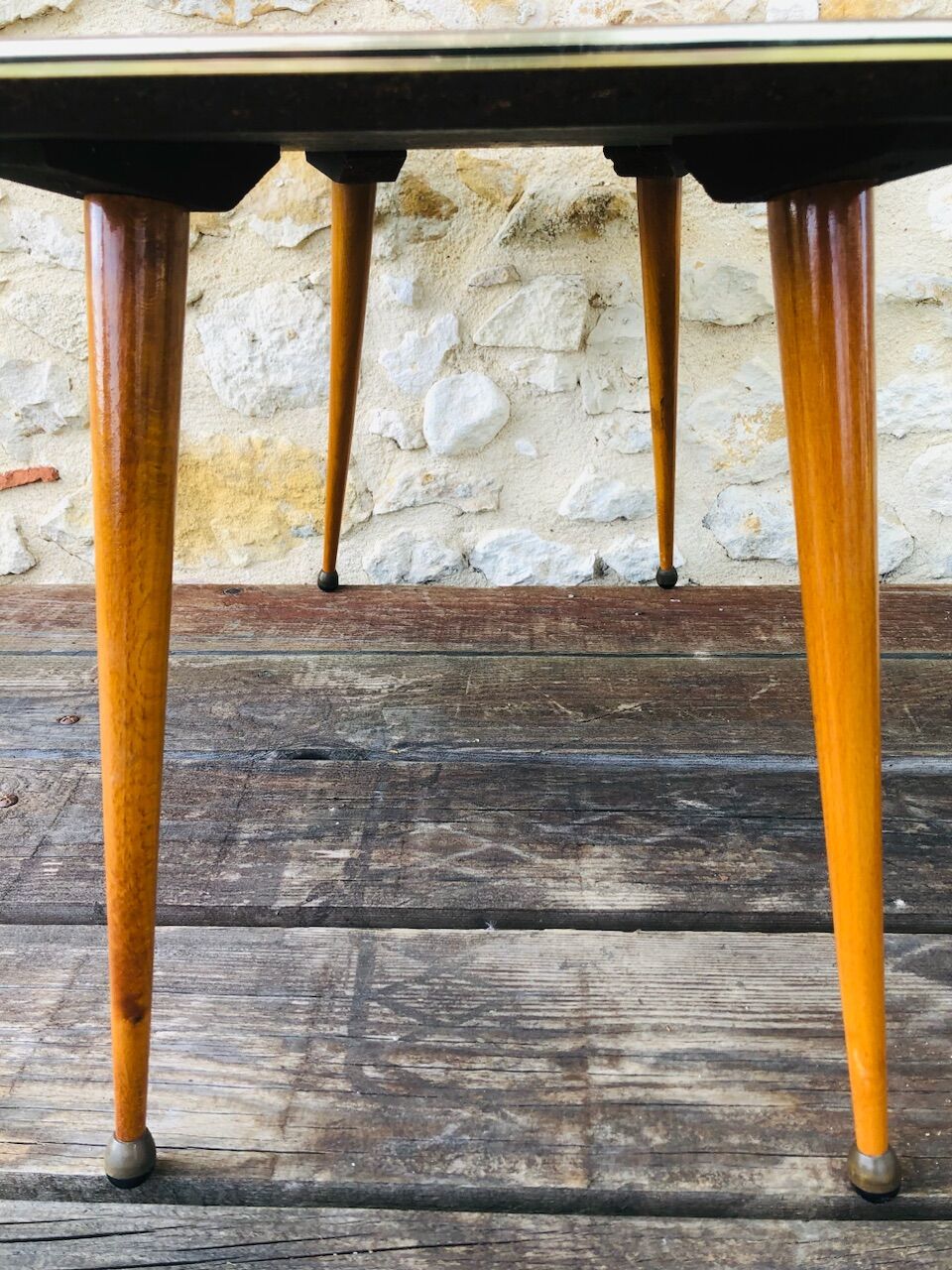 Vintage blond wood coffee table, Circa 60