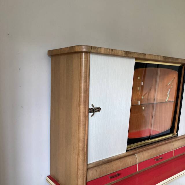 Vintage Formica wood sideboard