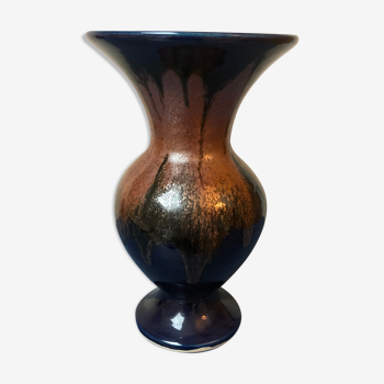 Vase céramique bleu et or « V5 »
