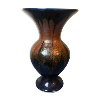 Vase céramique bleu et or « V5 »